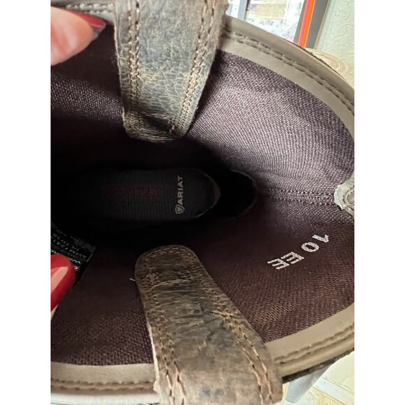 Ariat Bruin Brown Leather Workhog Wide Square Toe H2O Work Boots 10EE NIB - Picture 4 of 10